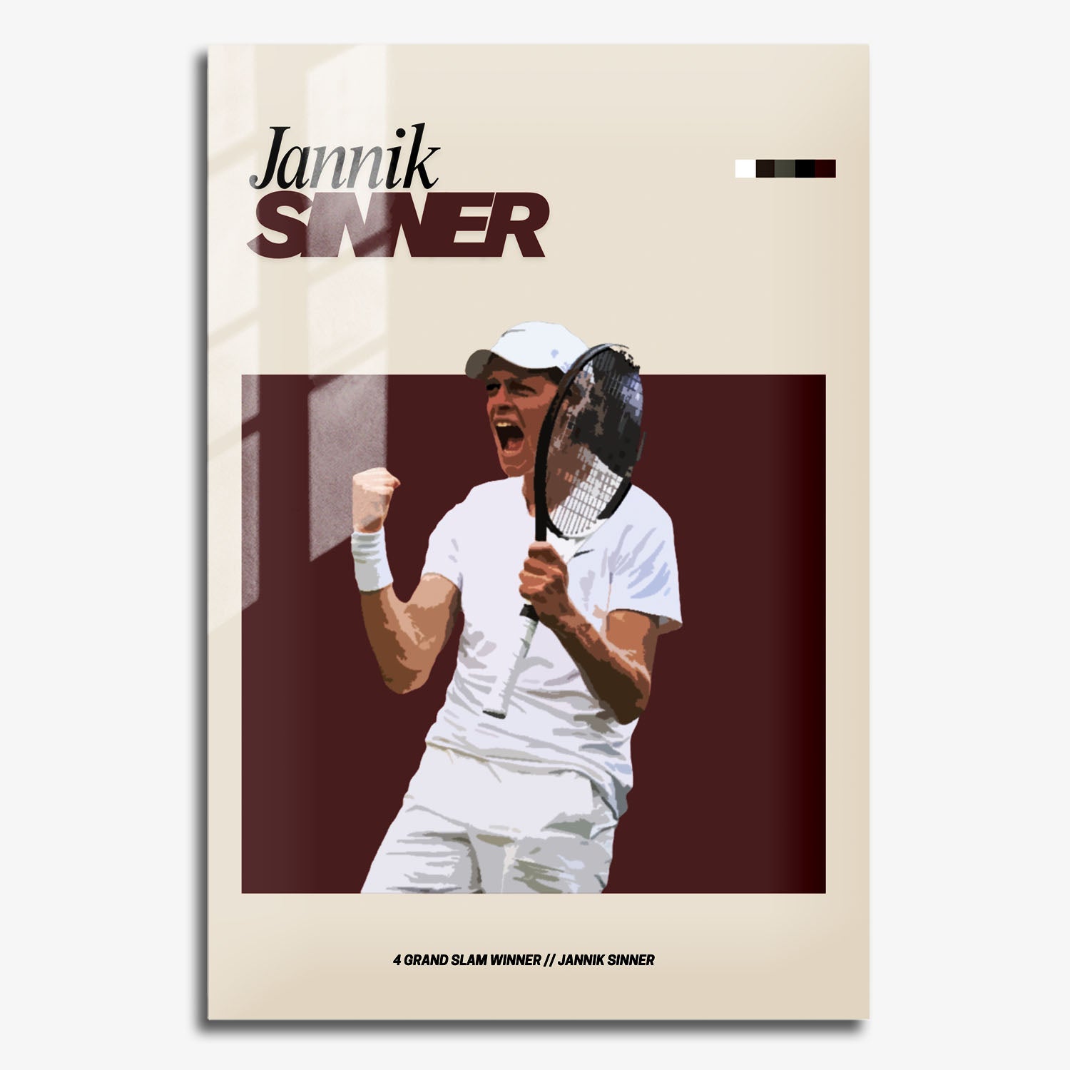 Flex Designs Metal Poster Jannik Sinner FlexM 11 x 17" Home Goods - Sports  Metal Poster