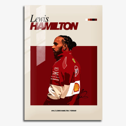 Flex Designs Metal Poster Lewis Hamilton Ferrari F1 FlexM 11 x 17" Home Goods - Sports  Metal Poster