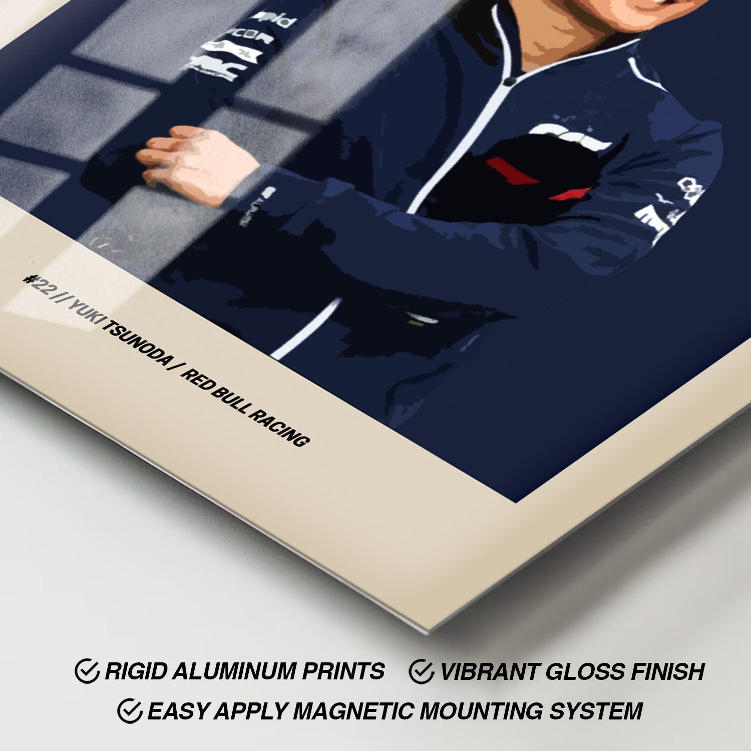 Flex Designs Metal Poster Yuki Tsunoda Red Bull F1 FlexM 11 x 17" Home Goods - Sports  Metal Poster