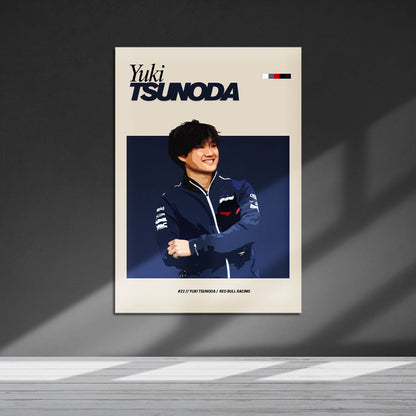 Flex Designs Metal Poster Yuki Tsunoda Red Bull F1 FlexM 5 x 7" Home Goods - Sports  Metal Poster