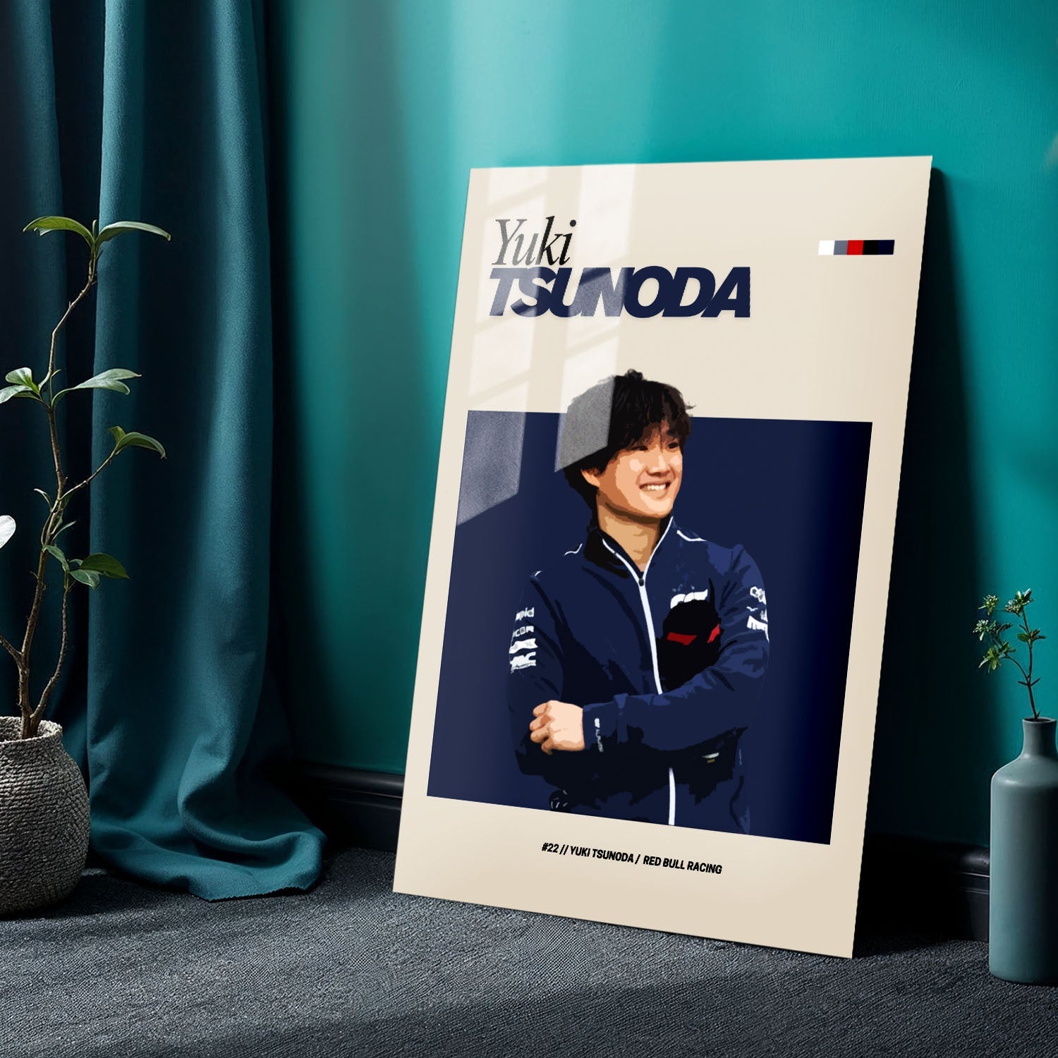 Flex Designs Metal Poster Yuki Tsunoda Red Bull F1 FlexM 24 x 36" Home Goods - Sports  Metal Poster