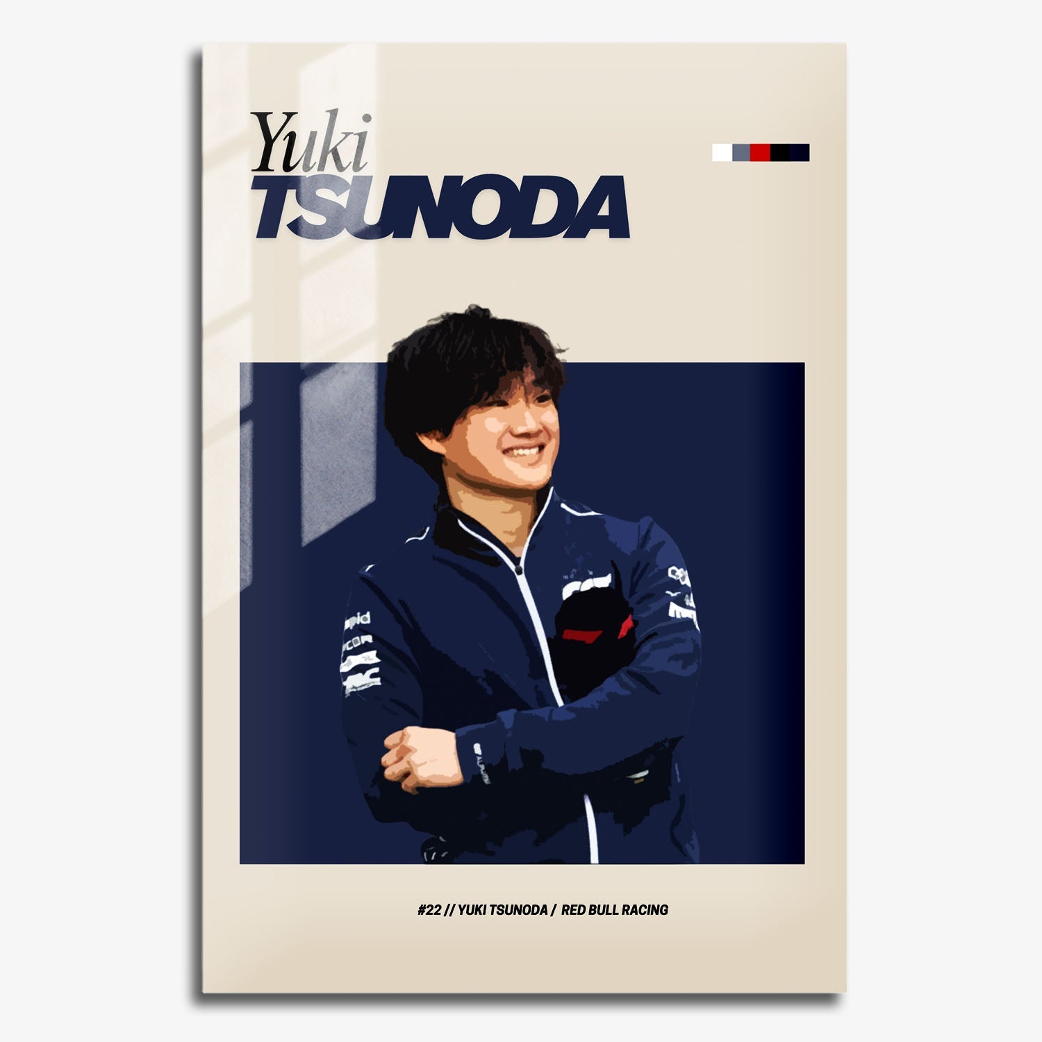 Flex Designs Metal Poster Yuki Tsunoda Red Bull F1 FlexM 11 x 17" Home Goods - Sports  Metal Poster