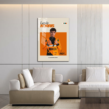 Flex Designs Metal Poster Lando Norris McLaren F1 FlexM 16 x 24" Home Goods - Sports  Metal Poster