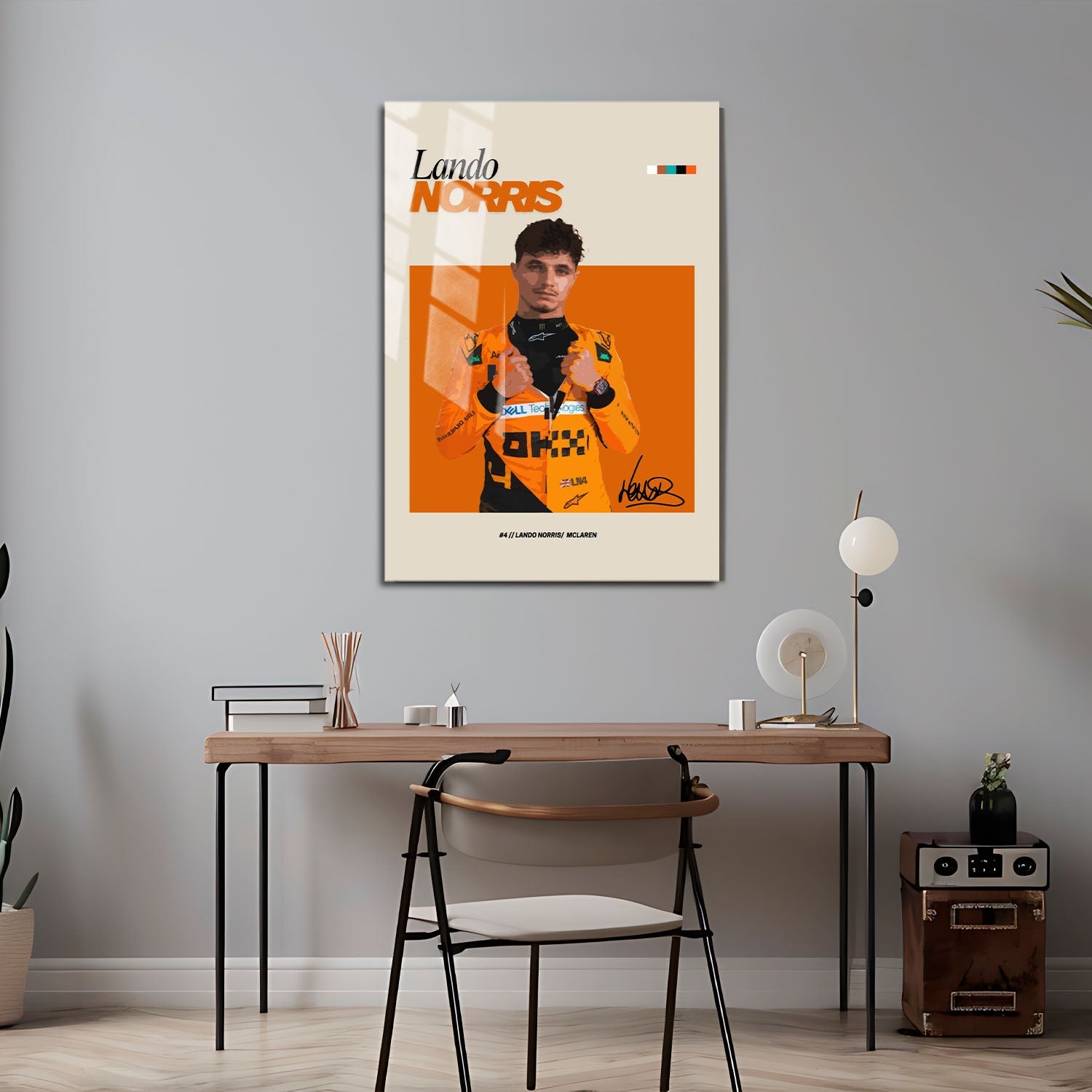 Flex Designs Metal Poster Lando Norris McLaren F1 FlexM 5 x 7" Home Goods - Sports  Metal Poster