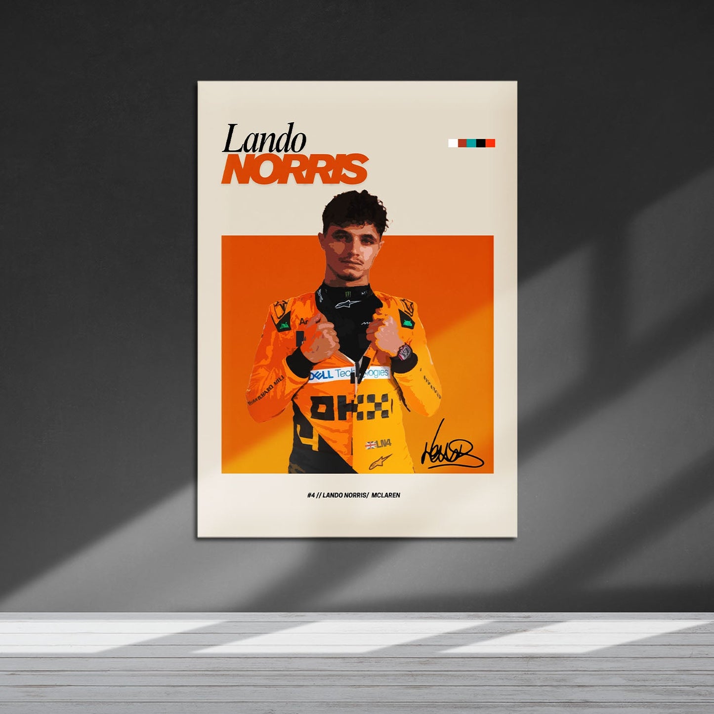 Flex Designs Metal Poster Lando Norris McLaren F1 FlexM 5 x 7" Home Goods - Sports  Metal Poster