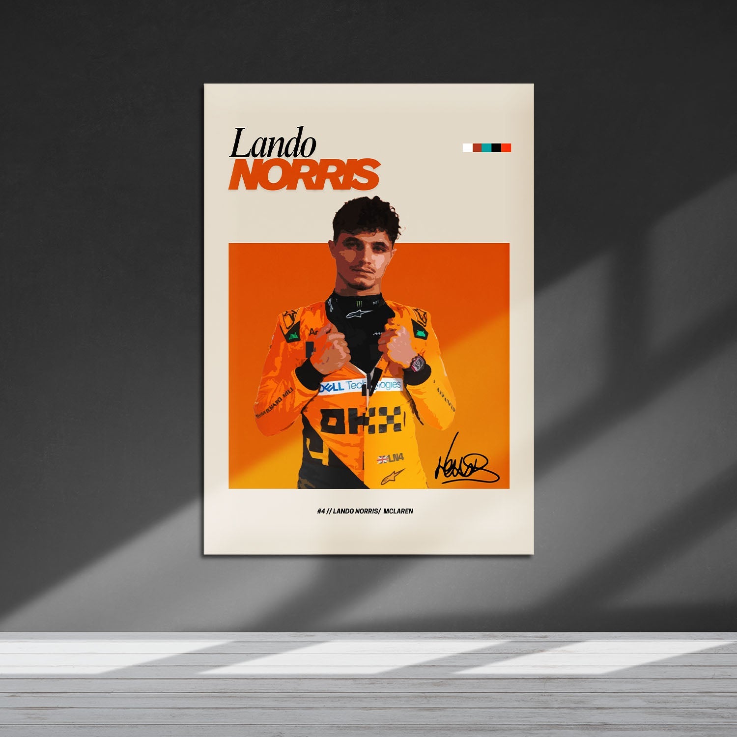 Flex Designs Metal Poster Lando Norris McLaren F1 FlexM 5 x 7" Home Goods - Sports  Metal Poster