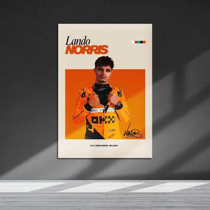 Flex Designs Metal Poster Lando Norris McLaren F1 FlexM 5 x 7" Home Goods - Sports  Metal Poster