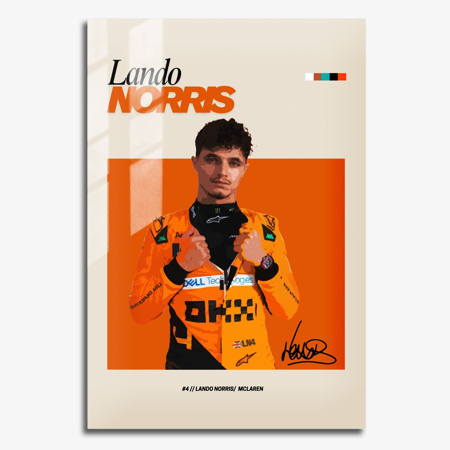 Flex Designs Metal Poster Lando Norris McLaren F1 FlexM 11 x 17" Home Goods - Sports  Metal Poster