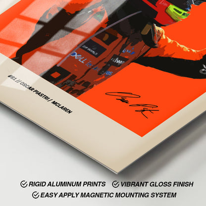 Flex Designs Metal Poster Oscar Piastri McLaren F1 FlexM 11 x 17" Home Goods - Sports  Metal Poster