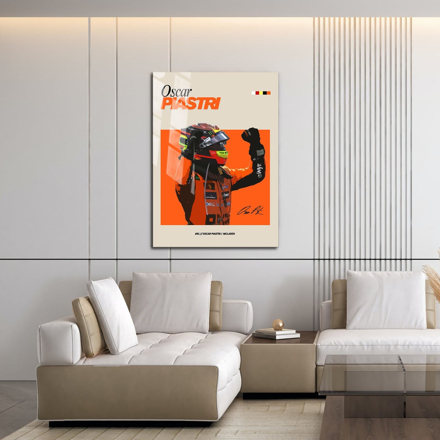 Flex Designs Metal Poster Oscar Piastri McLaren F1 FlexM 16 x 24" Home Goods - Sports  Metal Poster