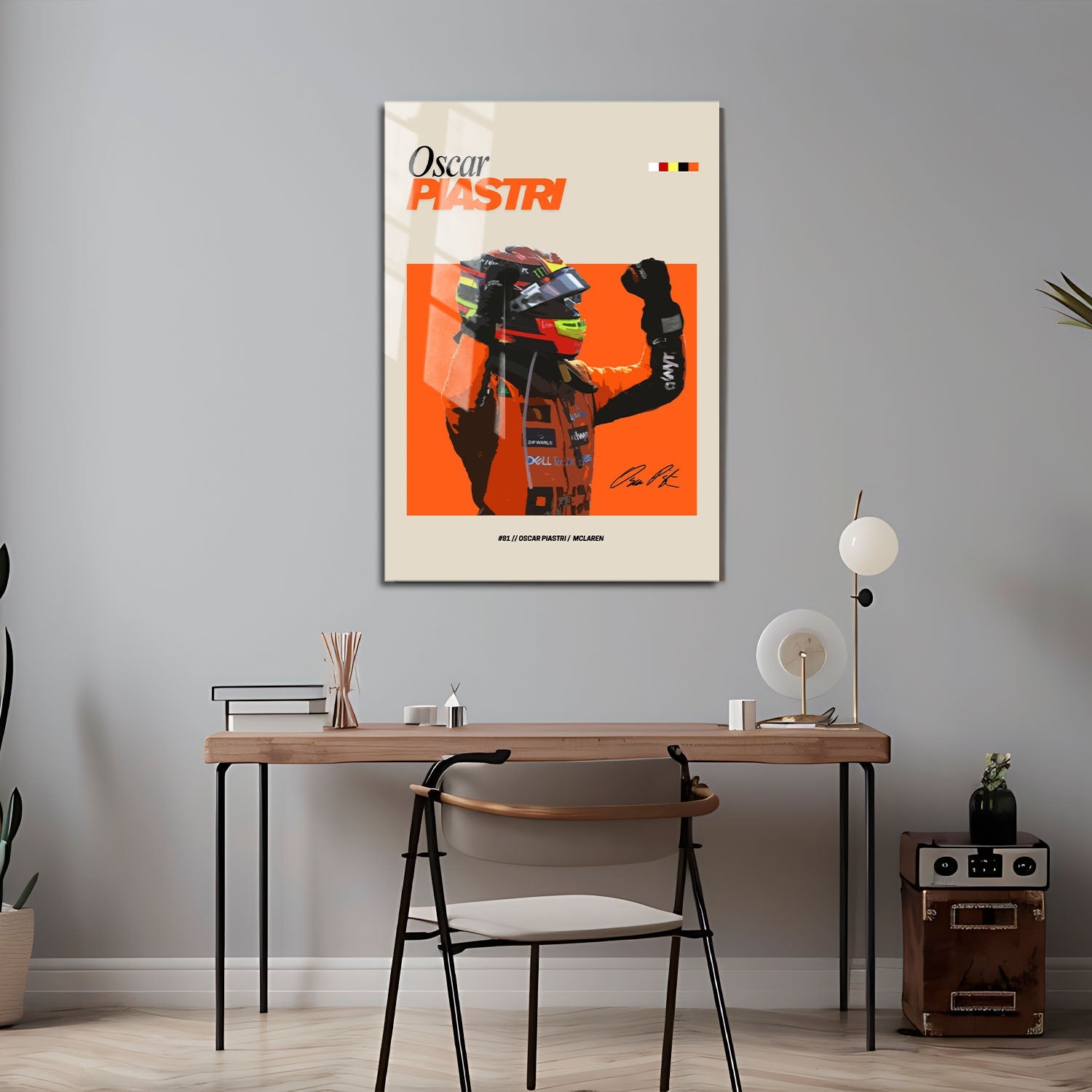 Flex Designs Metal Poster Oscar Piastri McLaren F1 FlexM 5 x 7" Home Goods - Sports  Metal Poster