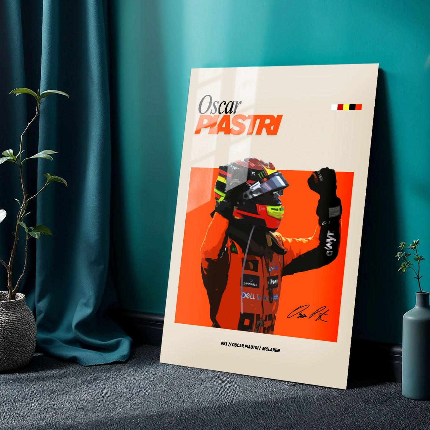 Flex Designs Metal Poster Oscar Piastri McLaren F1 FlexM 24 x 36" Home Goods - Sports  Metal Poster