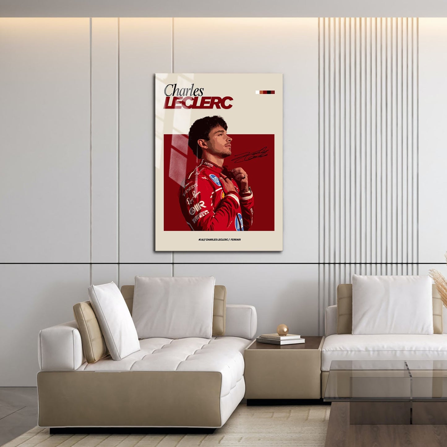 Flex Designs Metal Poster Charles Leclerc Ferrari F1 FlexM 16 x 24" Home Goods - Sports  Metal Poster