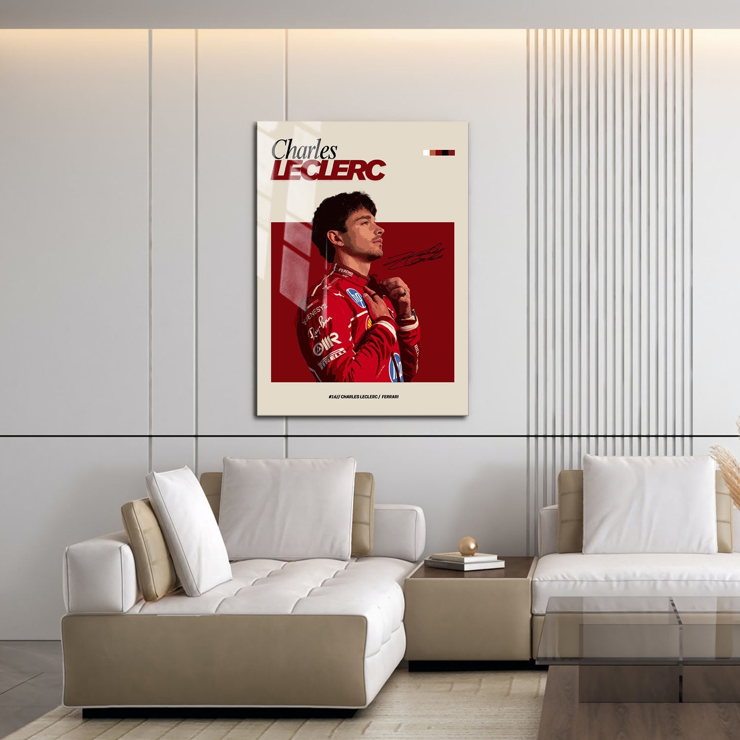 Flex Designs Metal Poster Charles Leclerc Ferrari F1 FlexM 16 x 24" Home Goods - Sports  Metal Poster