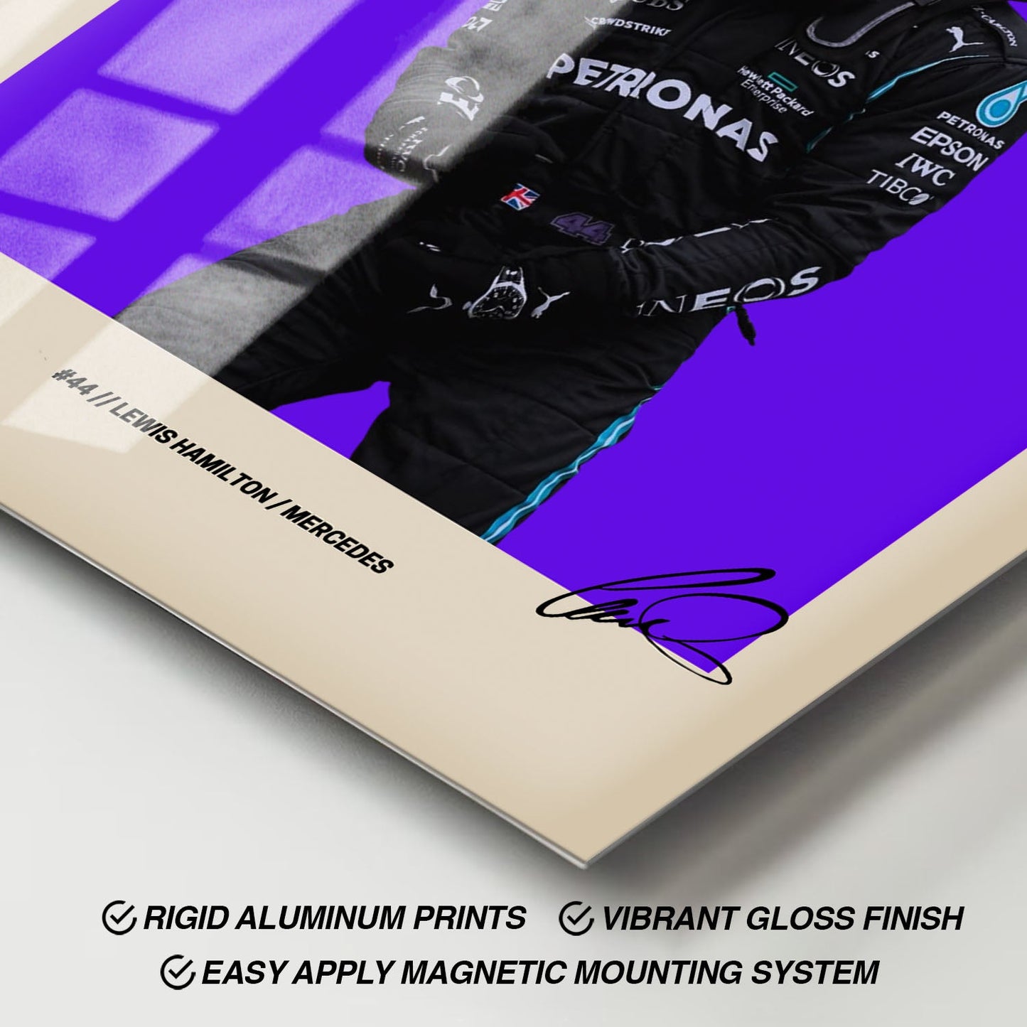 Flex Designs Metal Poster Lewis Hamilton Mercedes F1 FlexM 11 x 17" Home Goods - Sports  Metal Poster