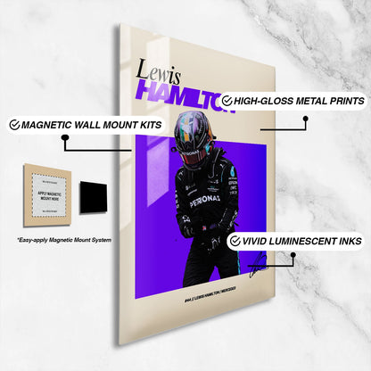 Flex Designs Metal Poster Lewis Hamilton Mercedes F1 FlexM 16 x 24" Home Goods - Sports  Metal Poster