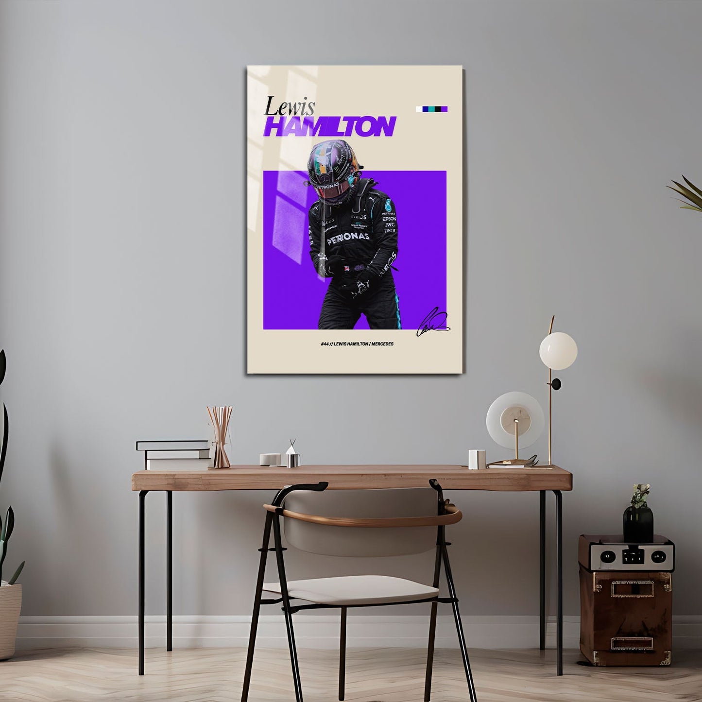 Flex Designs Metal Poster Lewis Hamilton Mercedes F1 FlexM 5 x 7" Home Goods - Sports  Metal Poster