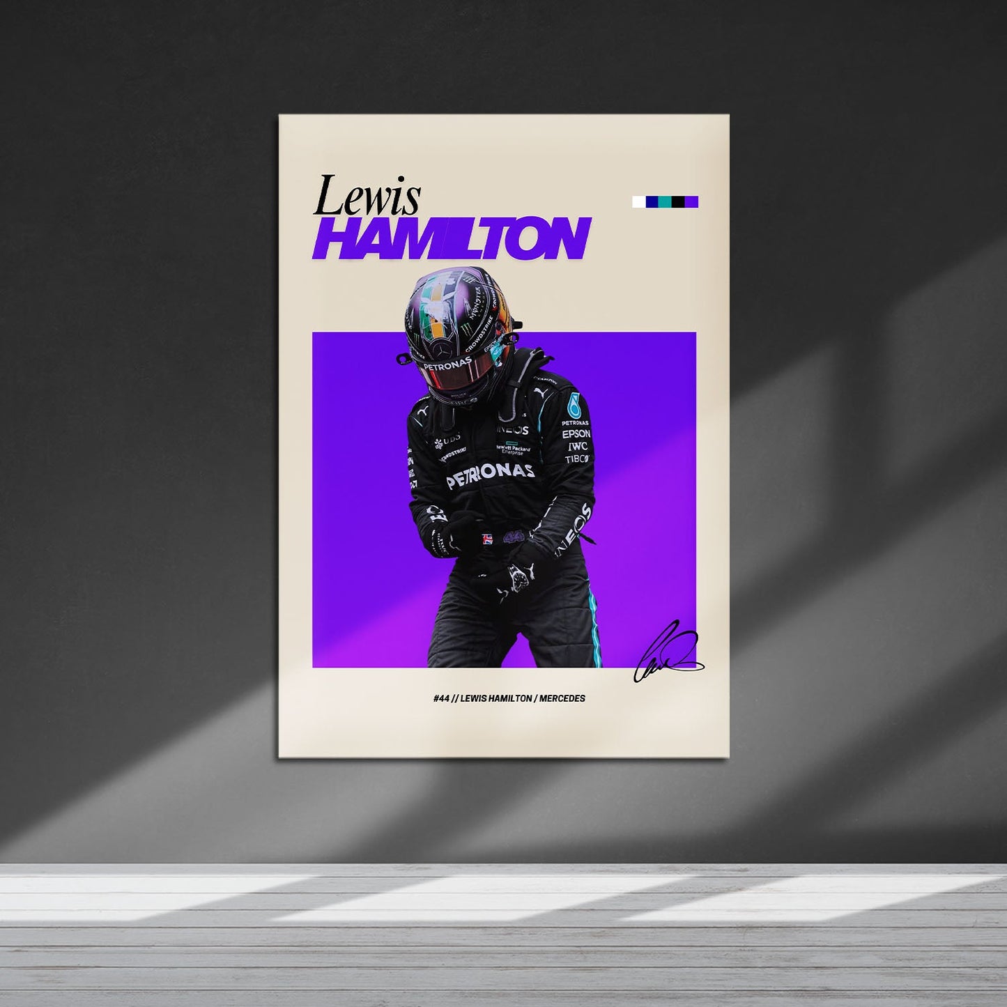 Flex Designs Metal Poster Lewis Hamilton Mercedes F1 FlexM 5 x 7" Home Goods - Sports  Metal Poster