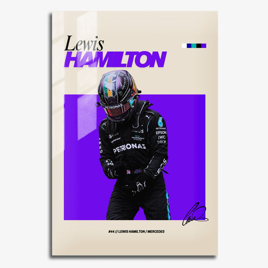Flex Designs Metal Poster Lewis Hamilton Mercedes F1 FlexM 11 x 17" Home Goods - Sports  Metal Poster