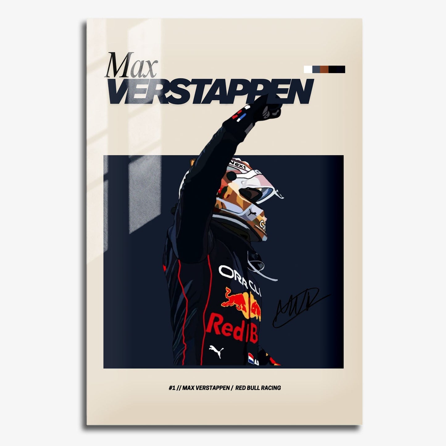 Flex Designs Metal Poster Max Verstappen Red Bull F1 FlexM 11 x 17" Home Goods - Sports  Metal Poster