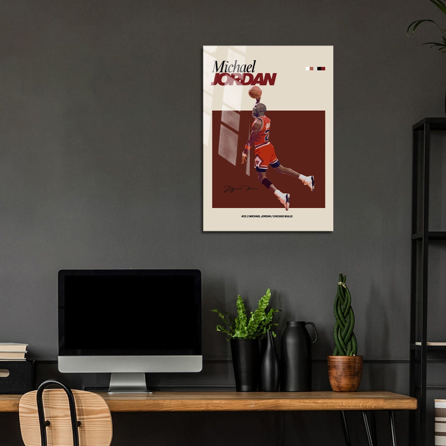 Flex Designs Metal Poster Michael Jordan NBA FlexM 24 x 36" Home Goods - Sports  Metal Poster