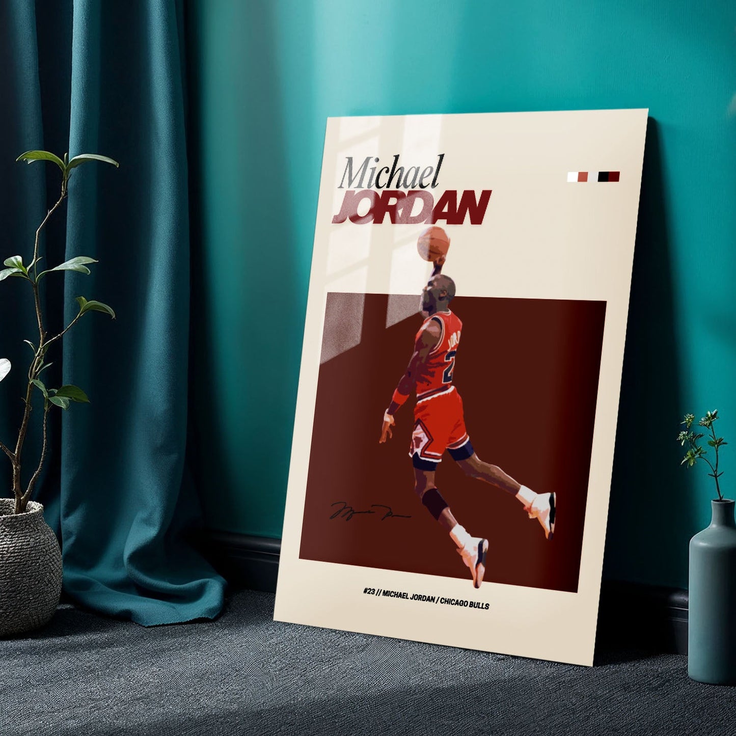 Flex Designs Metal Poster Michael Jordan NBA FlexM 24 x 36" Home Goods - Sports  Metal Poster