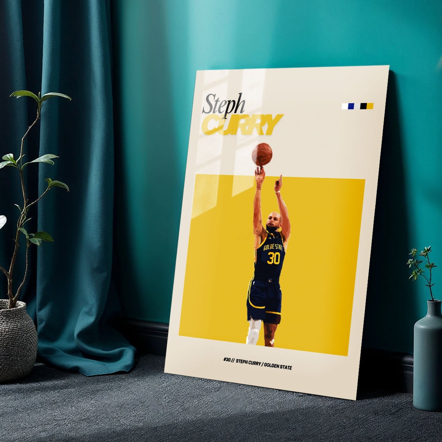 Flex Designs Metal Poster Steph Curry NBA FlexM 24 x 36" Home Goods - Sports  Metal Poster