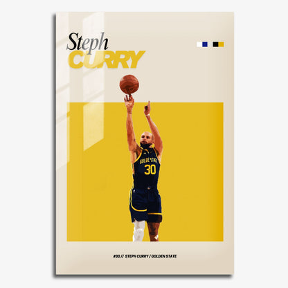 Flex Designs Metal Poster Steph Curry NBA FlexM 11 x 17" Home Goods - Sports  Metal Poster