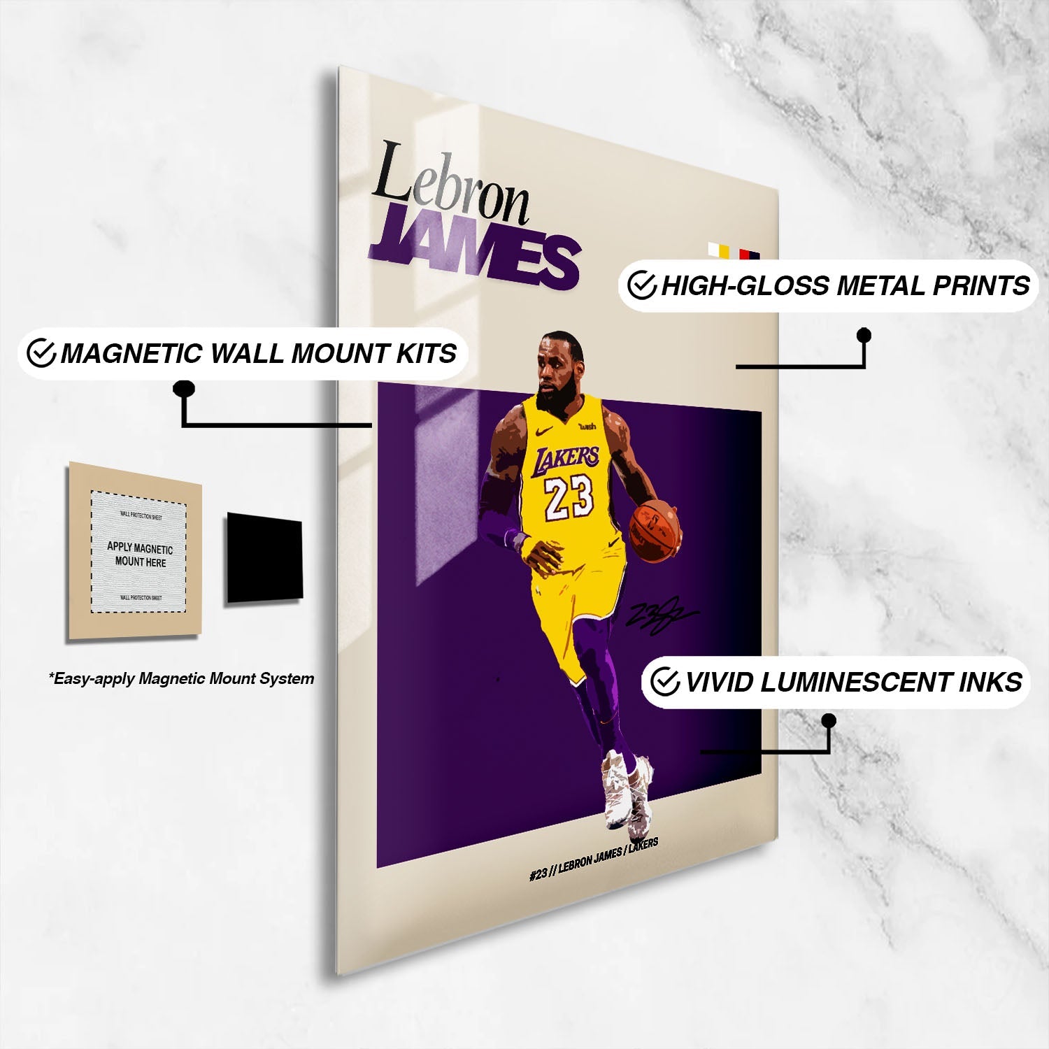 Flex Designs Metal Poster Lebron James NBA FlexM 16 x 24" Home Goods - Sports  Metal Poster