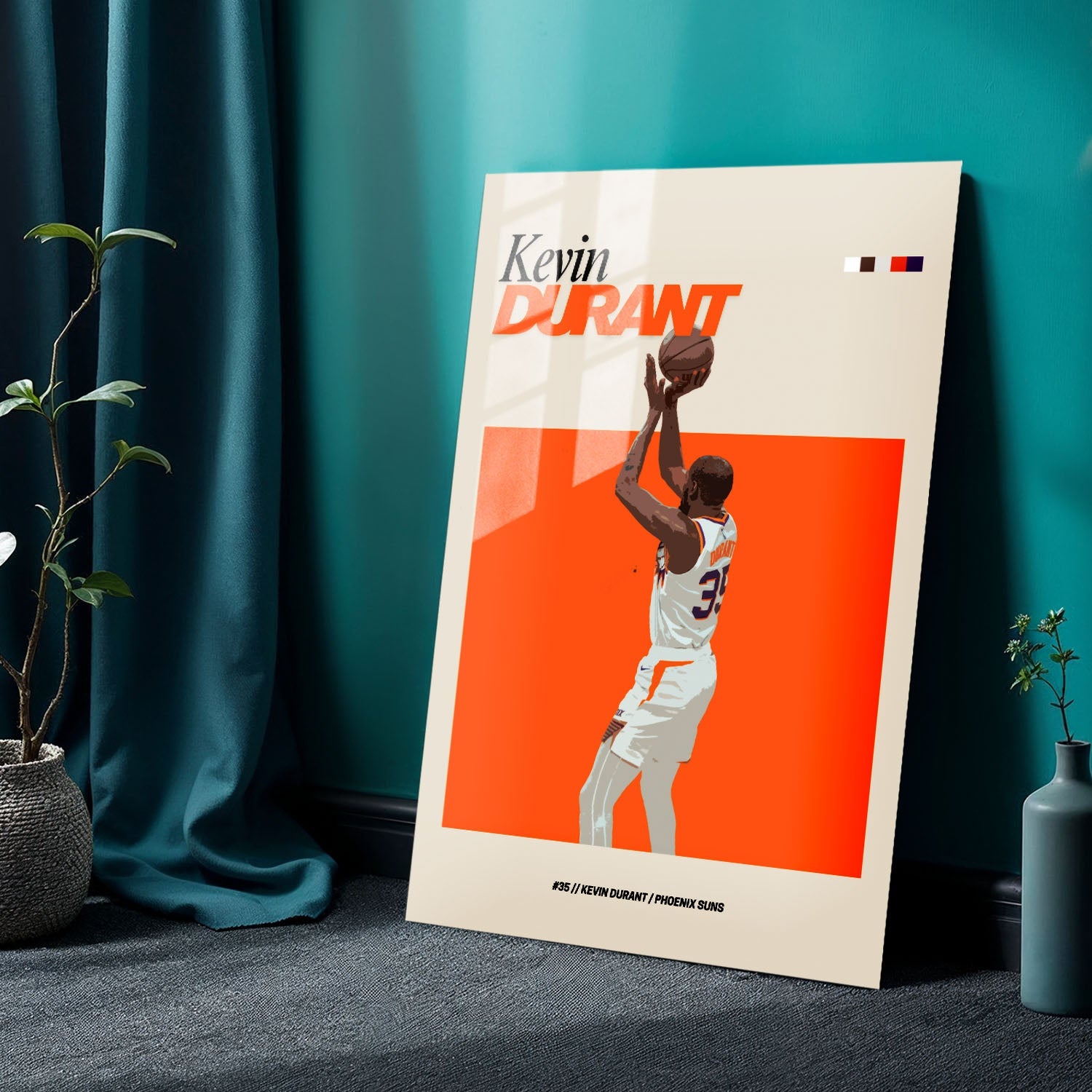 Flex Designs Metal Poster Kevin Durant NBA FlexM 24 x 36" Home Goods - Sports  Metal Poster