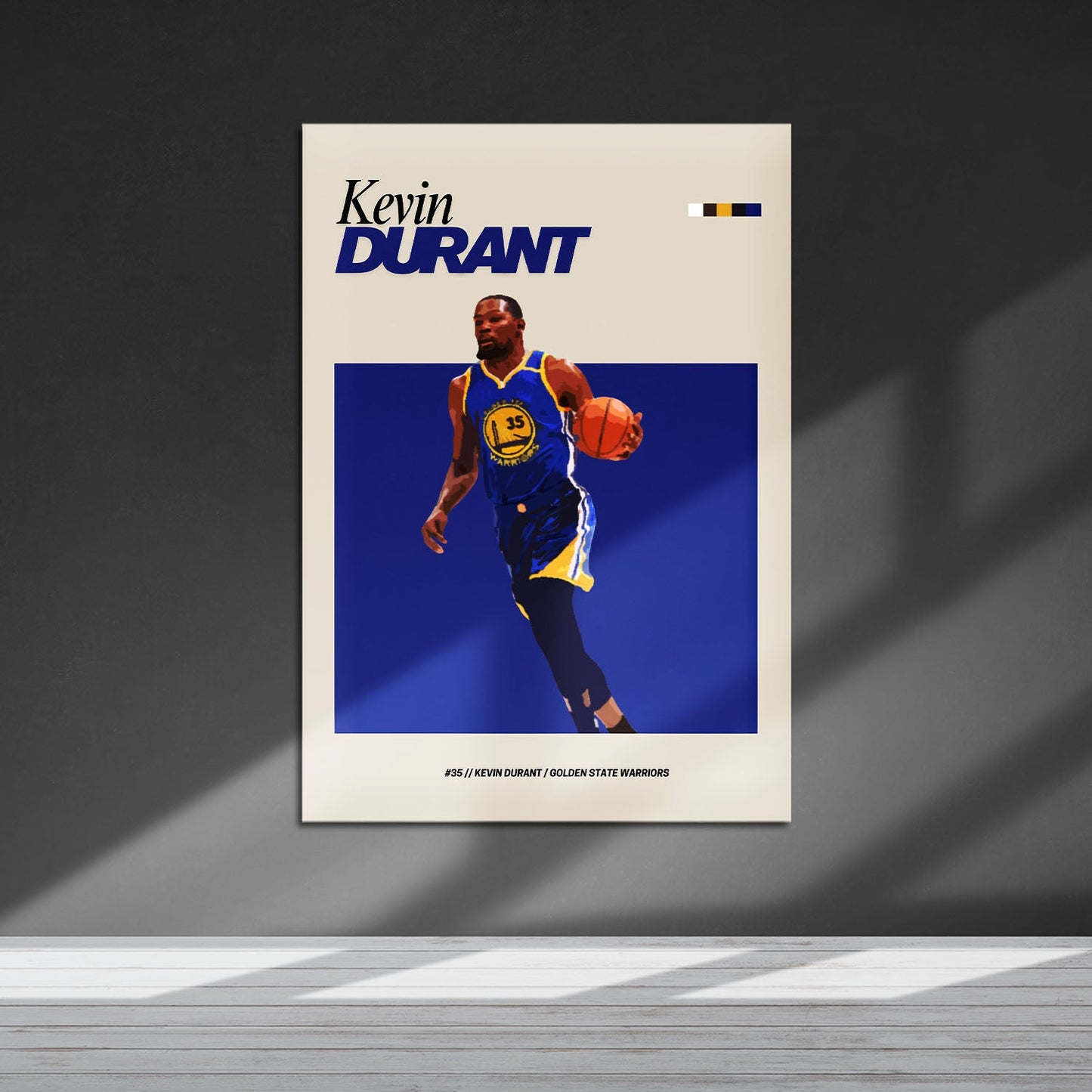 Flex Designs Metal Poster Kevin Durant GS NBA FlexM 5 x 7" Home Goods - Sports  Metal Poster