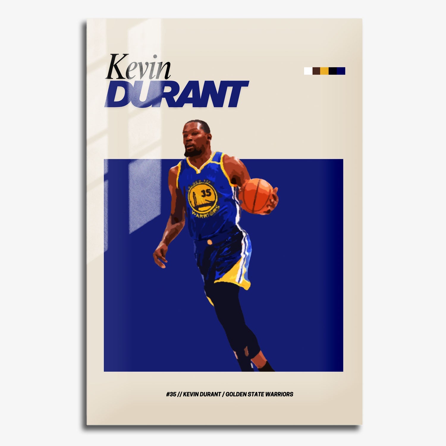 Flex Designs Metal Poster Kevin Durant GS NBA FlexM 11 x 17" Home Goods - Sports  Metal Poster
