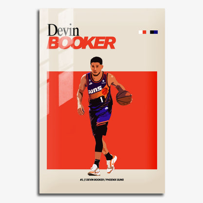 Flex Designs Metal Poster Devin Booker NBA FlexM 11 x 17" Home Goods - Sports  Metal Poster