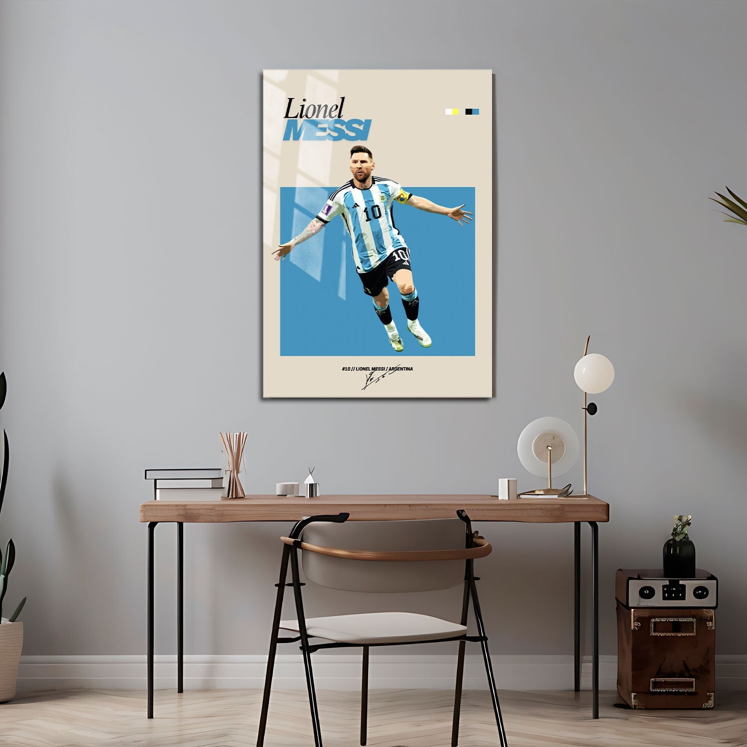 Flex Designs Metal Poster Lionel Messi FlexM 5 x 7" Home Goods - Sports  Metal Poster