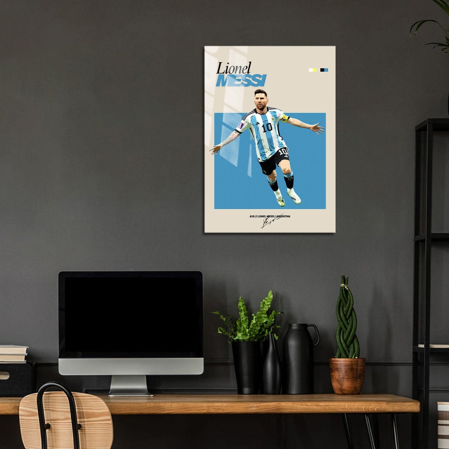 Flex Designs Metal Poster Lionel Messi FlexM 24 x 36" Home Goods - Sports  Metal Poster