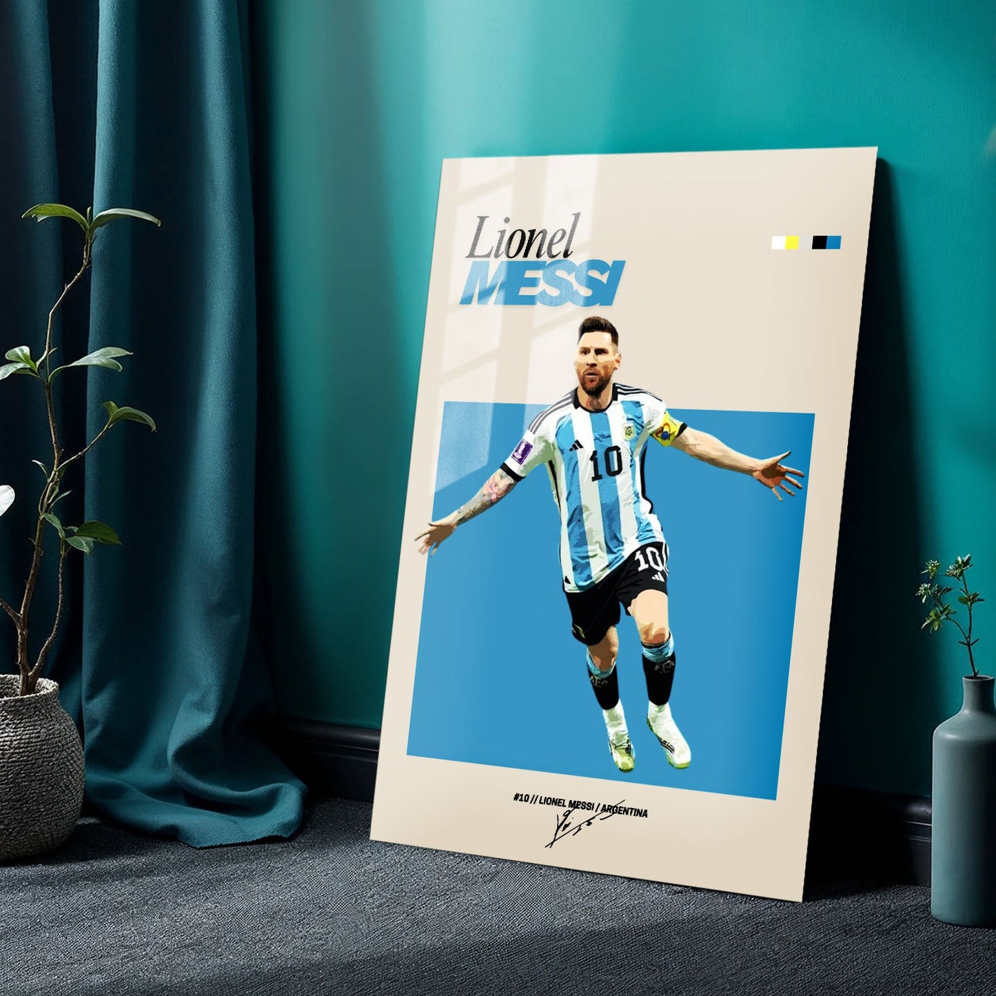 Flex Designs Metal Poster Lionel Messi FlexM 24 x 36" Home Goods - Sports  Metal Poster