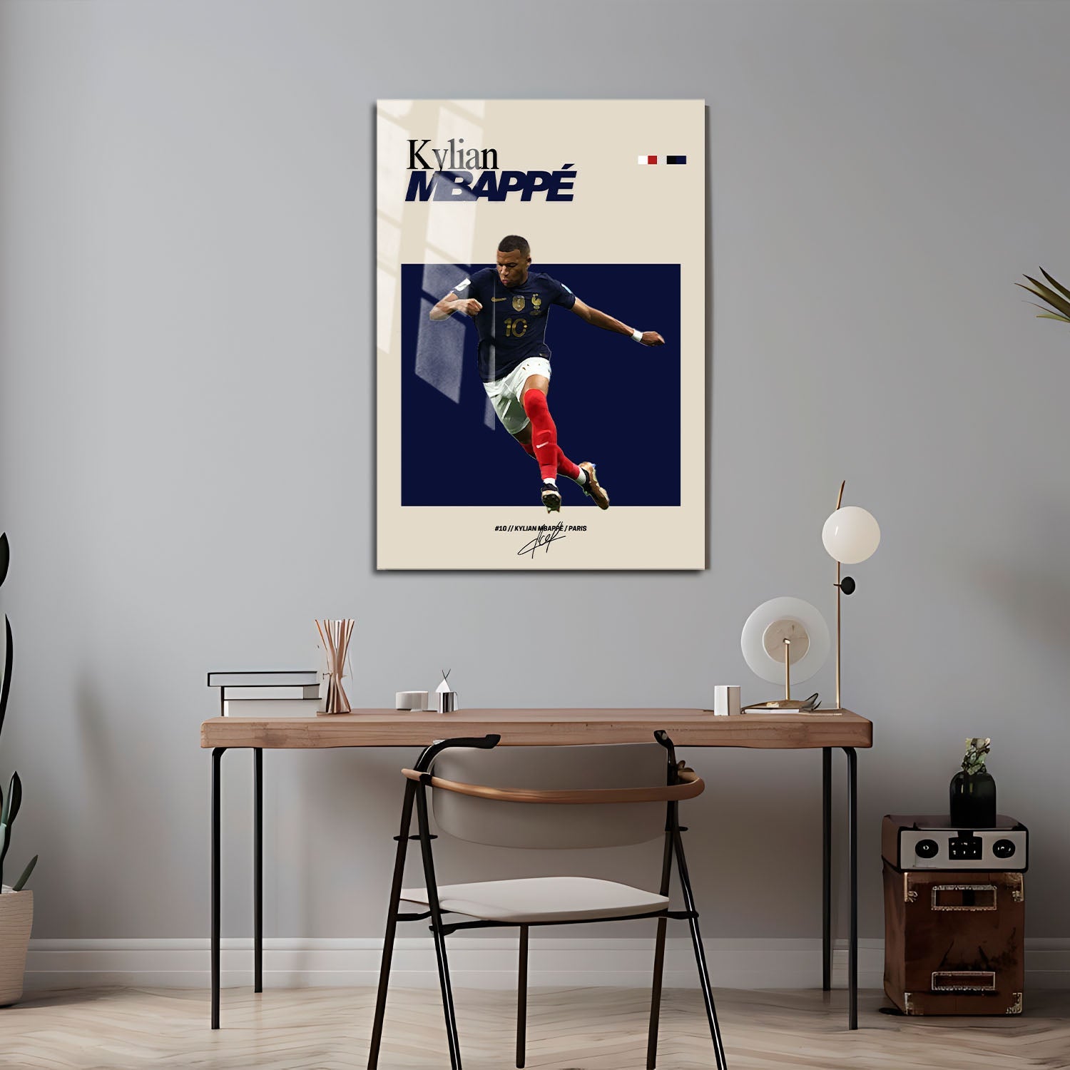 Flex Designs Metal Poster Kylian Mbappe FlexM 5 x 7" Home Goods - Sports  Metal Poster