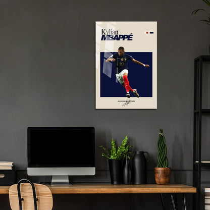 Flex Designs Metal Poster Kylian Mbappe FlexM 24 x 36" Home Goods - Sports  Metal Poster