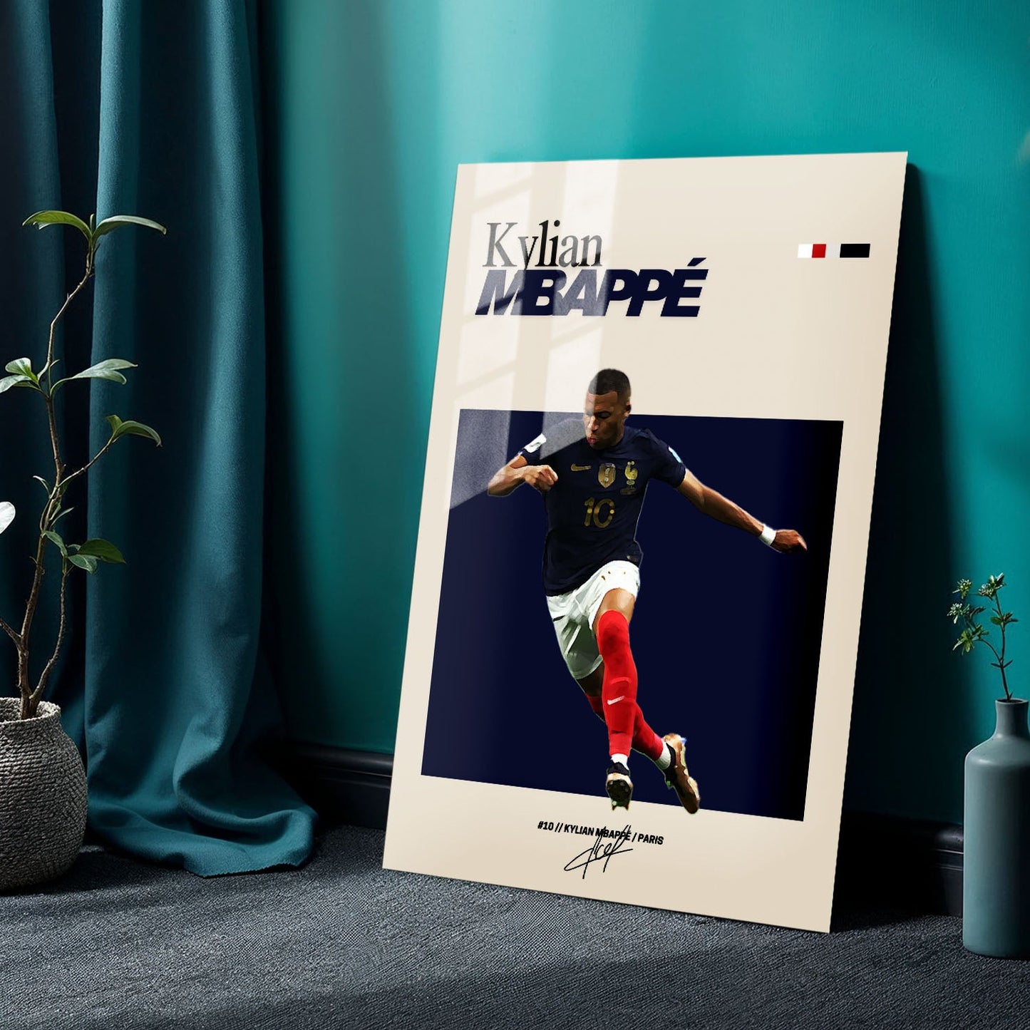 Flex Designs Metal Poster Kylian Mbappe FlexM 24 x 36" Home Goods - Sports  Metal Poster