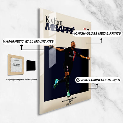 Flex Designs Metal Poster Kylian Mbappe PSG FlexM 16 x 24" Home Goods - Sports  Metal Poster