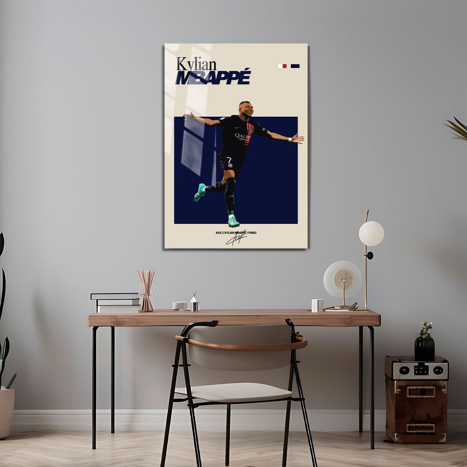 Flex Designs Metal Poster Kylian Mbappe PSG FlexM 5 x 7" Home Goods - Sports  Metal Poster