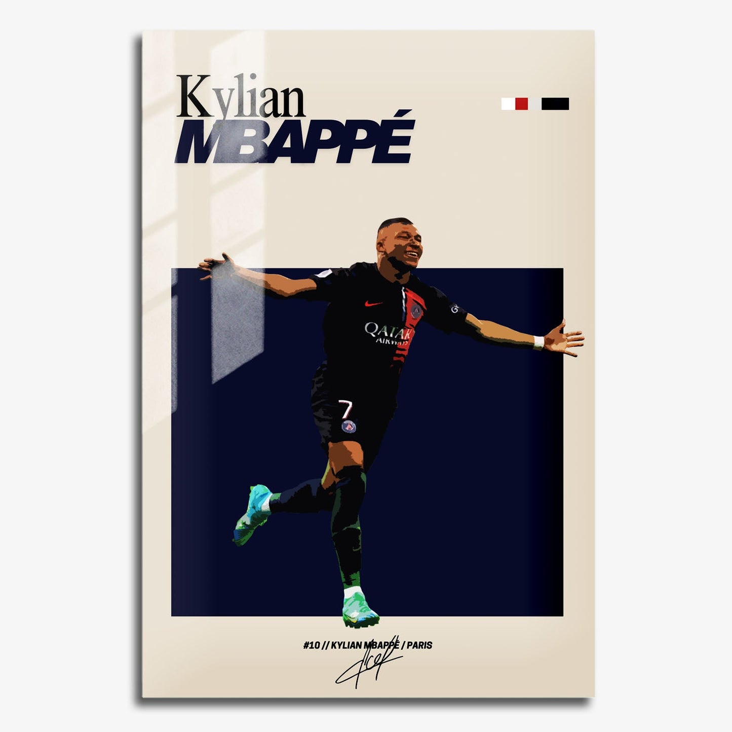 Flex Designs Metal Poster Kylian Mbappe PSG FlexM 11 x 17" Home Goods - Sports  Metal Poster
