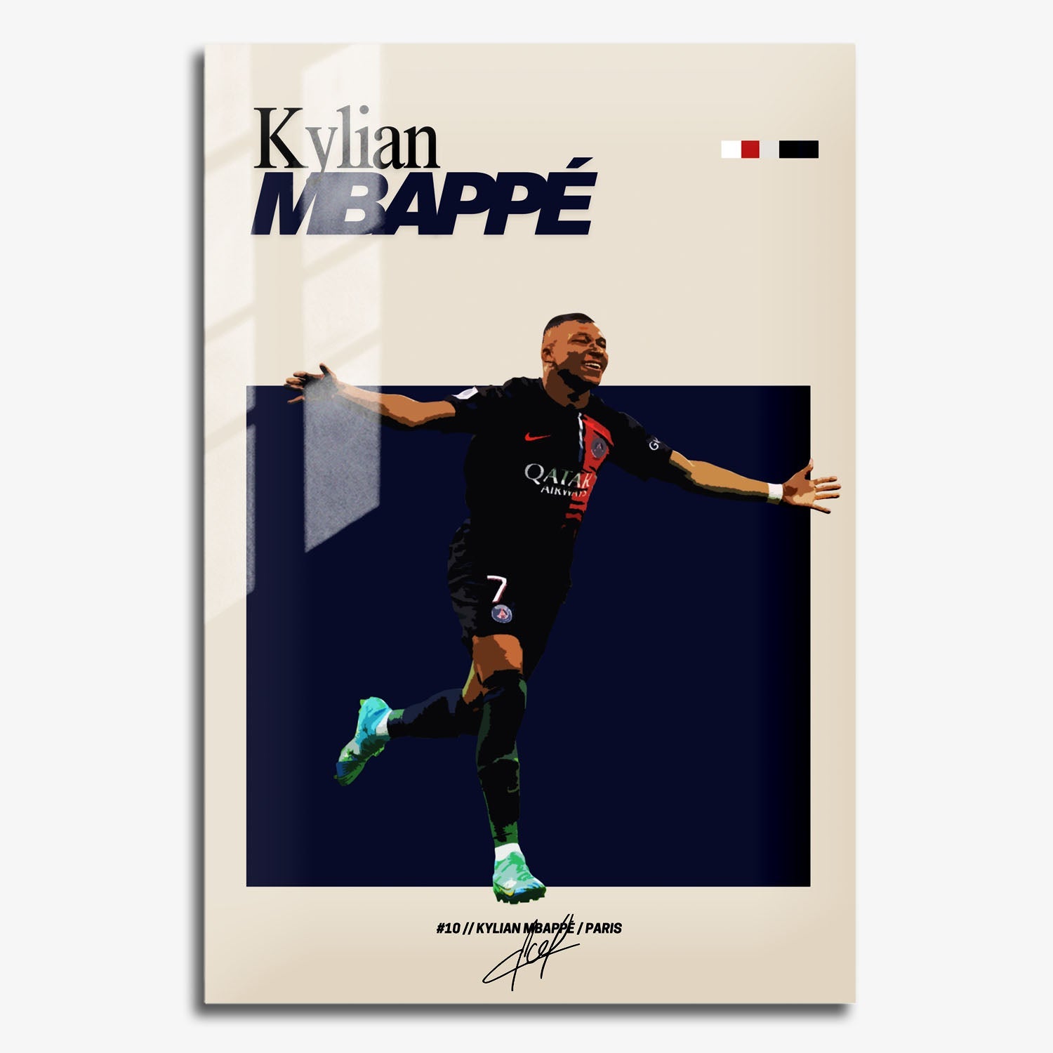 Flex Designs Metal Poster Kylian Mbappe PSG FlexM 11 x 17" Home Goods - Sports  Metal Poster