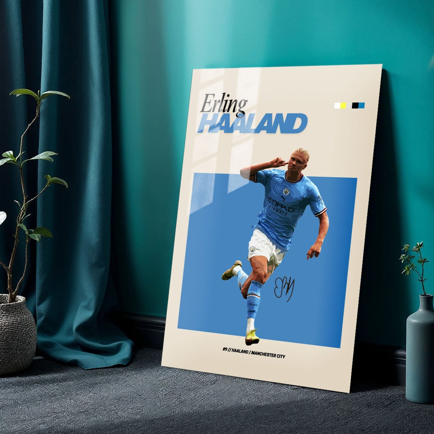 Flex Designs Metal Poster Erling Haaland FlexM 24 x 36" Home Goods - Sports  Metal Poster