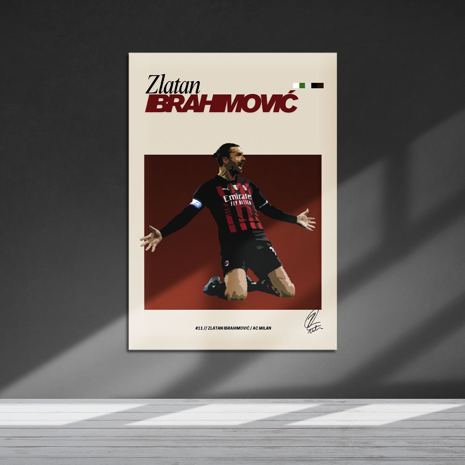 Flex Designs Metal Poster Zlatan Ibrahimovic FlexM 5 x 7" Home Goods - Sports  Metal Poster