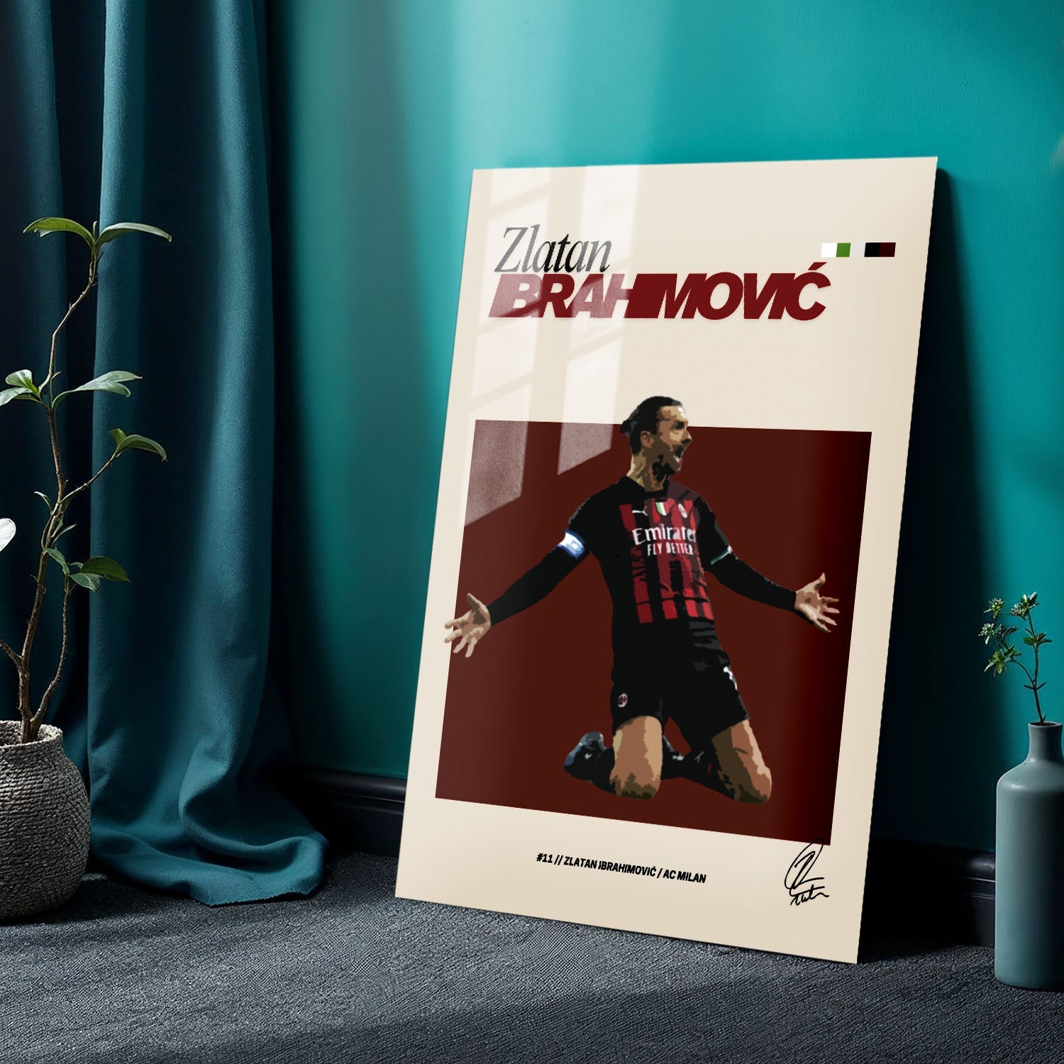 Flex Designs Metal Poster Zlatan Ibrahimovic FlexM 24 x 36" Home Goods - Sports  Metal Poster