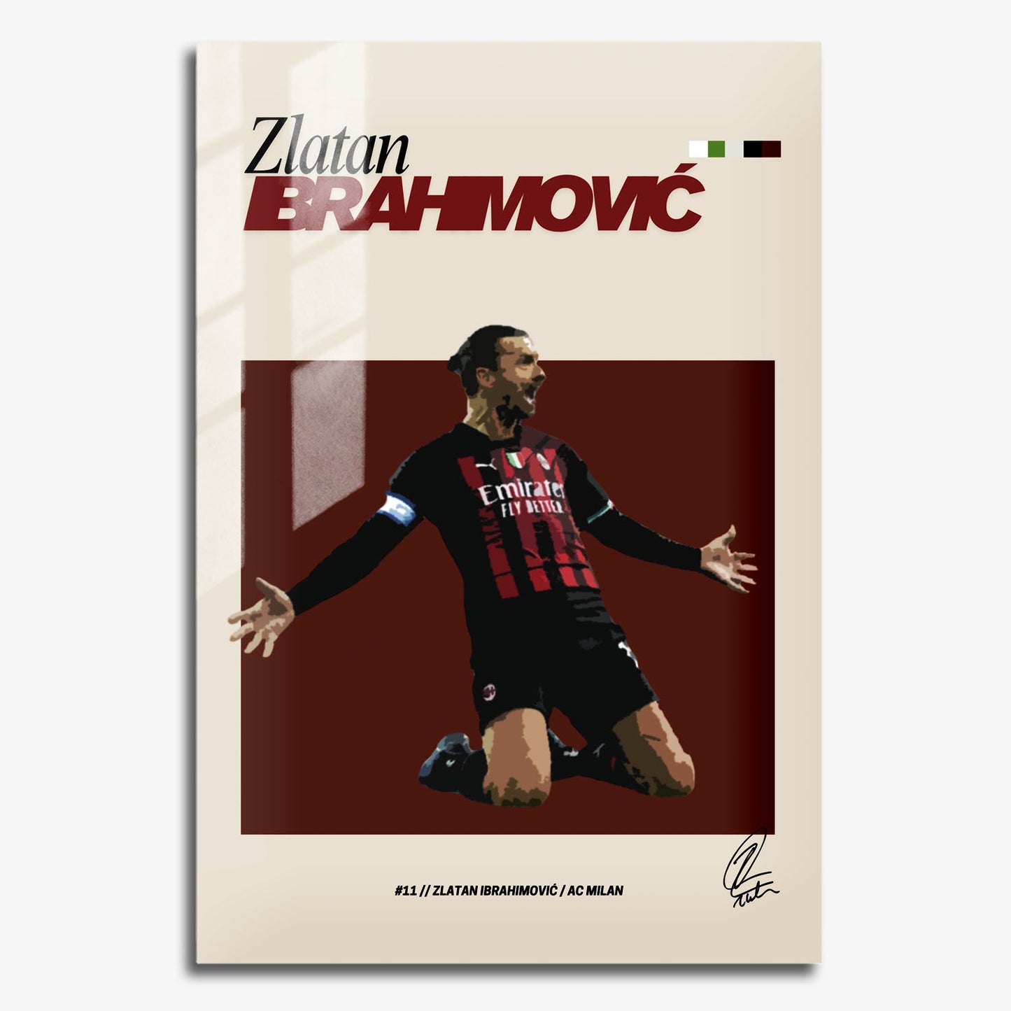 Flex Designs Metal Poster Zlatan Ibrahimovic FlexM 11 x 17" Home Goods - Sports  Metal Poster