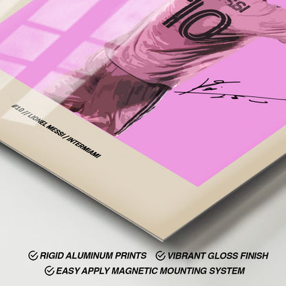 Flex Designs Metal Poster Lionel Messi Inter Miami FlexM 11 x 17" Home Goods - Sports  Metal Poster