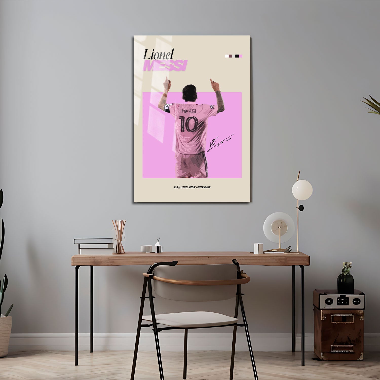 Flex Designs Metal Poster Lionel Messi Inter Miami FlexM 5 x 7" Home Goods - Sports  Metal Poster