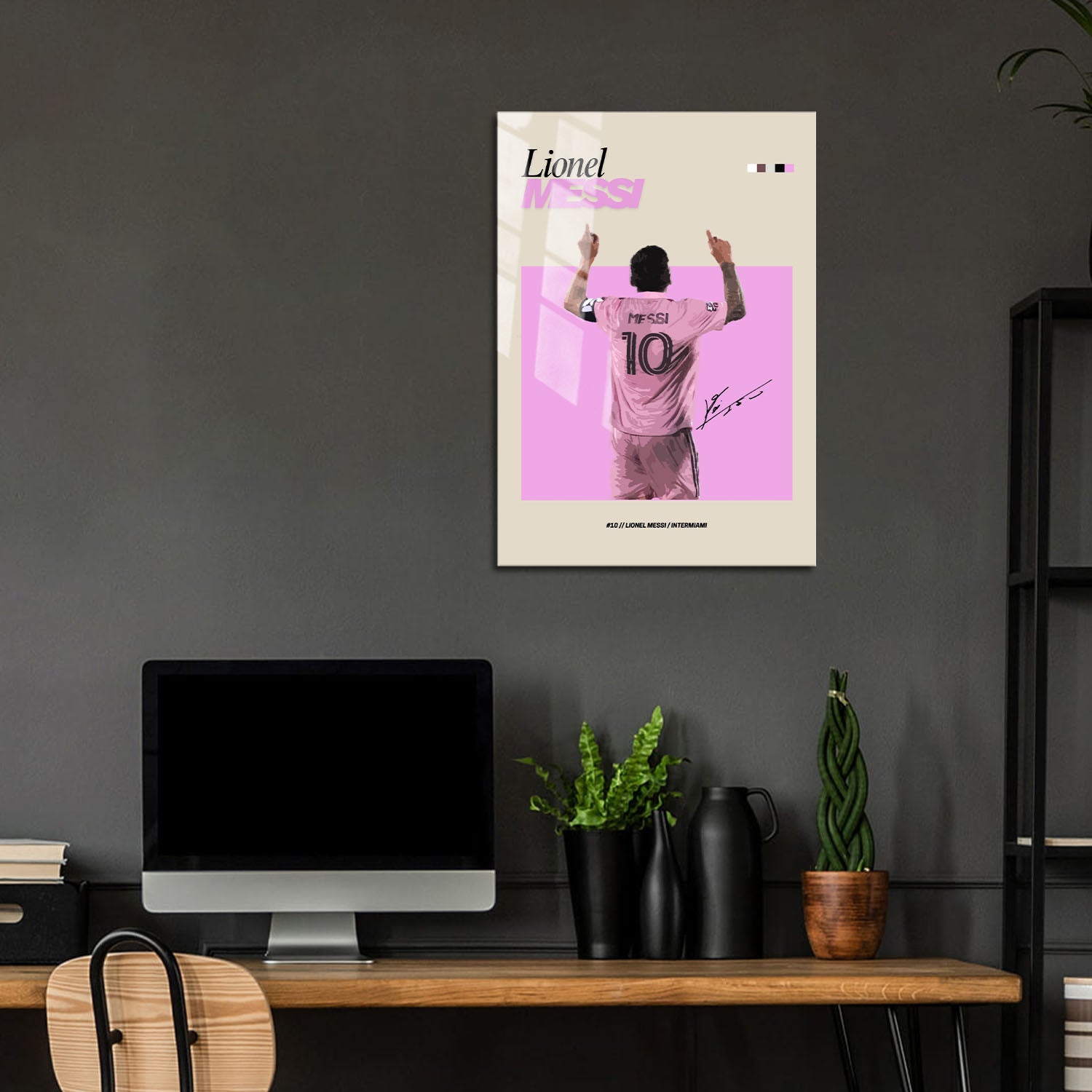 Flex Designs Metal Poster Lionel Messi Inter Miami FlexM 24 x 36" Home Goods - Sports  Metal Poster